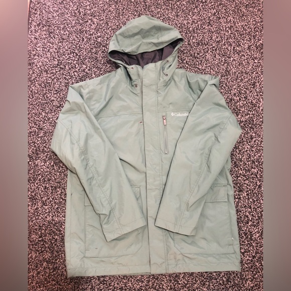 Columbia Green Waterproof Breathable Men’s Coat size L - Picture 2 of 5